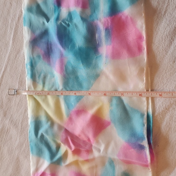 100% Silk 52" x 8" Multicolor Scarf - Picture 4 of 4